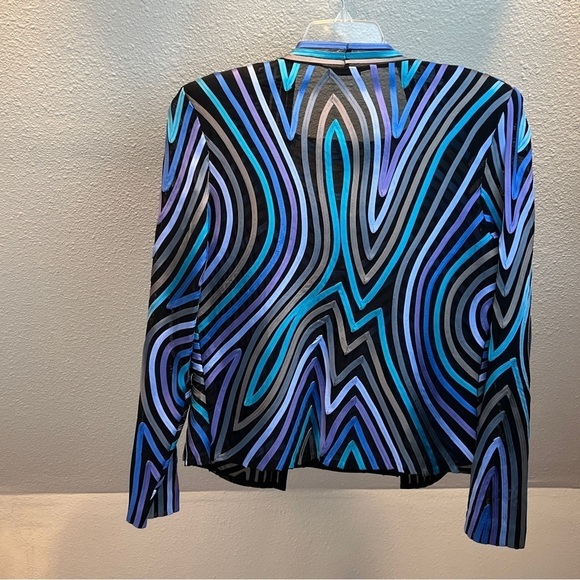 IKA 2-Piece Tank & Jacket. Nylon Black Mesh decorated w/Ribbon Swirling Design - Picture 7 of 7